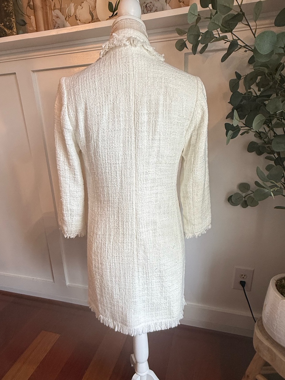 Dalia White Tweed Fringe Jacket - Picture 2 of 3